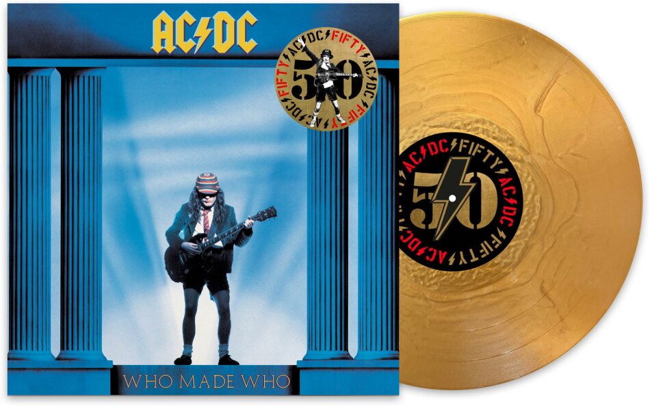 AC/DC - Who Made Who 2024 Reissue, 50 Years Of Rock And Roll, Sony, Gold Nugget Vinyl, LP