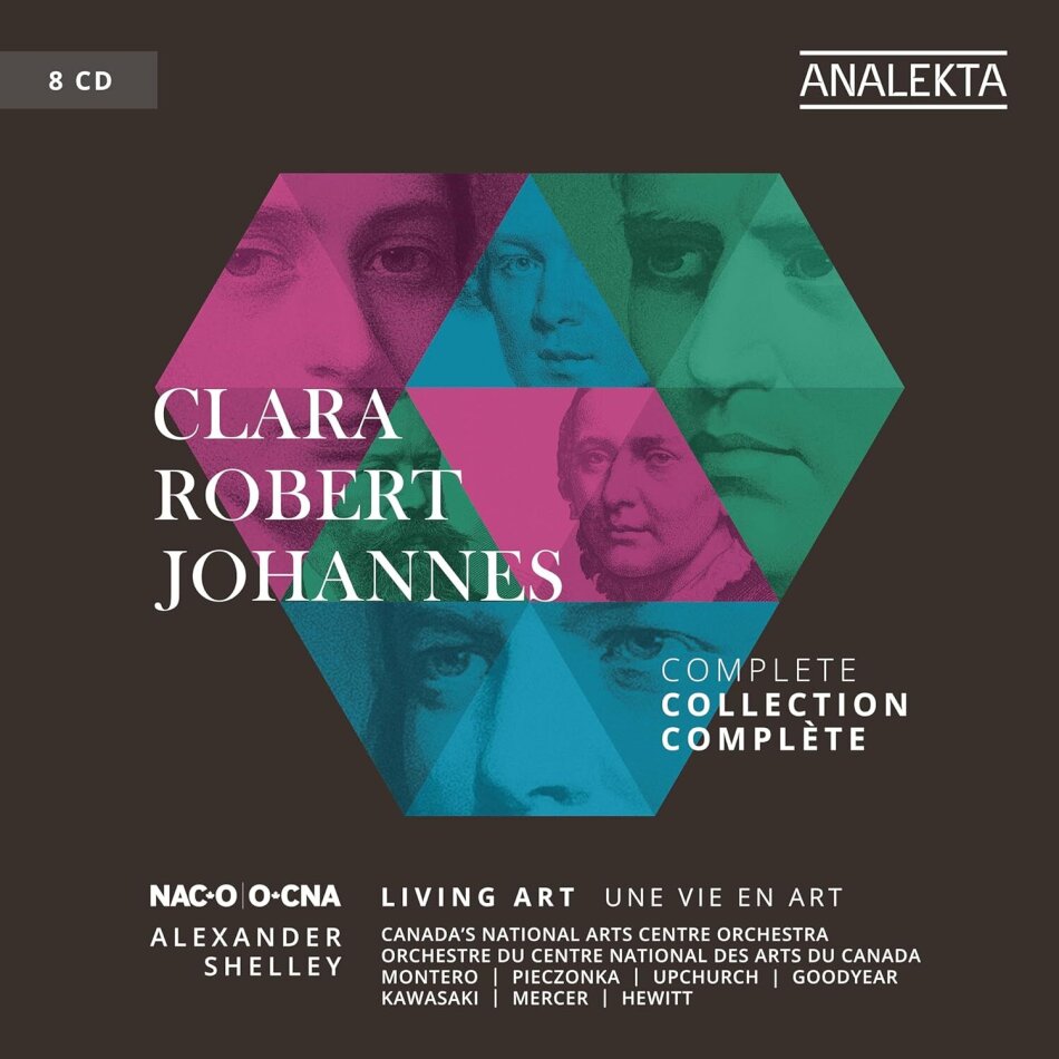 Canada's National Arts Centre Orchestra, Clara Wieck-Schumann (1819-1896), Robert Schumann (1810-1856), Johannes Brahms (1833-1897) & Alexander Shelley - Clara, Robert, Johannes - Living Art - Une vie en art 8 CDs