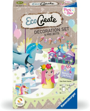 Ravensburger EcoCreate 23967 – Decorate for your Unicorn Birthday – Kinder ab 6 Jahren