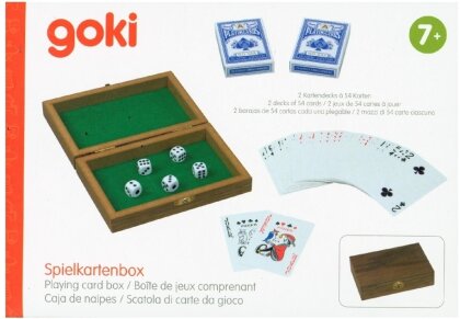 Spielkartenbox mit 5 Würfel und 2 Kartendecks á 54 Karten