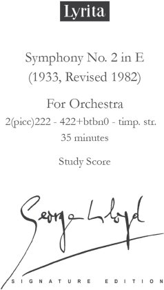 George LLoyd (1913-1998) - Symphony No. 2 - Study Score (Signature Edition)