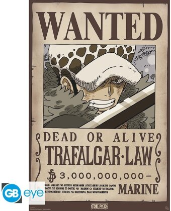 Poster - Wanted Trafalgar Wano - One Piece - roulé filmé - 91.5 cm