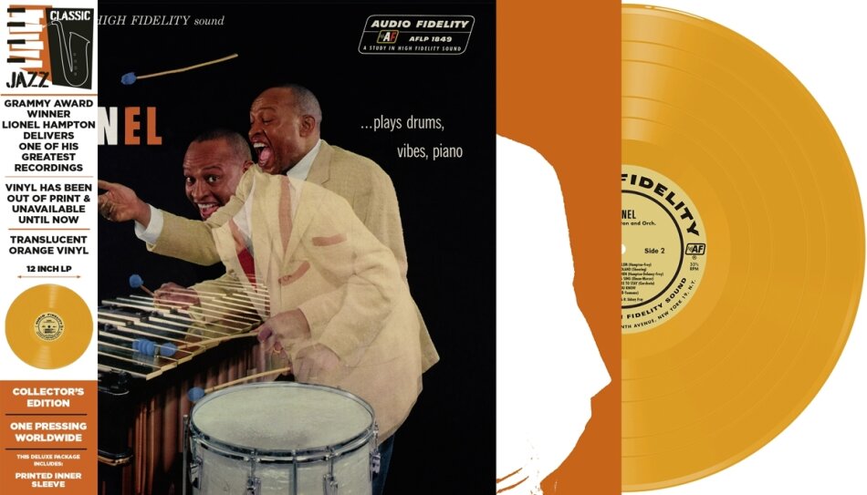 Lionel Hampton - Lionel Plays Drums, Vibes, Piano 2024 Reissue, LMLR, Limited Edition, Orange Vinyl, LP