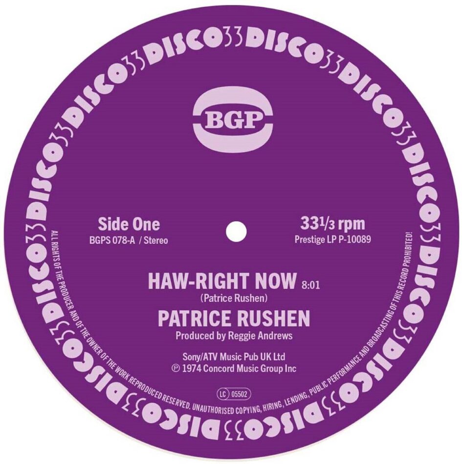 Patrice Rushen - Haw-Right Now / Kickin Back 7" Single