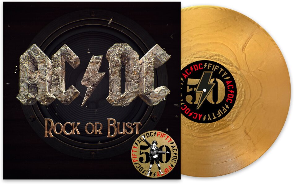 AC/DC - Rock Or Bust 2024 Reissue, 50 Years Of Rock And Roll, Sony, Gold Nugget Vinyl, LP