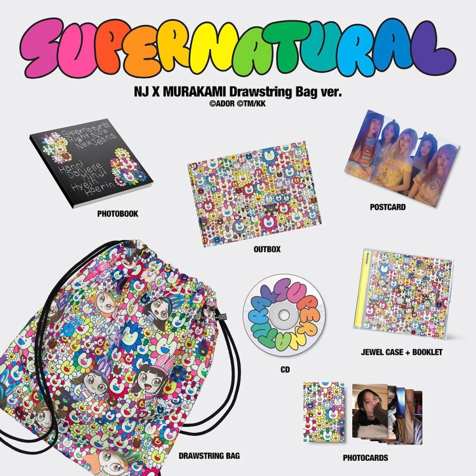 Newjeans (K-Pop) - Newjeans 'Supernatural' Nj X Murakami Drawstring Bag Version