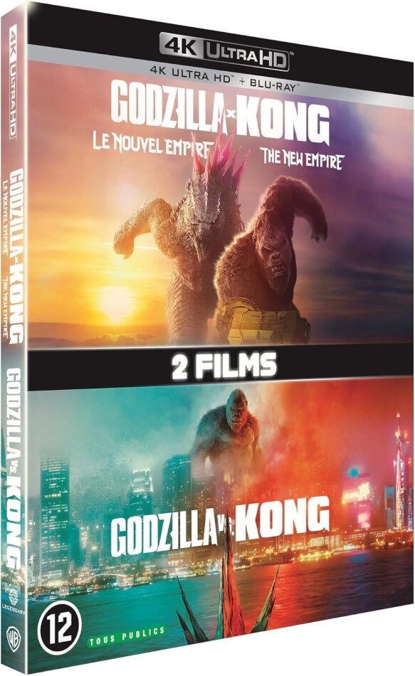 Godzilla x Kong : Le Nouvel Empire (2024) / Godzilla vs. Kong (2021) 2 4K Ultra HDs + 2 Blu-ray