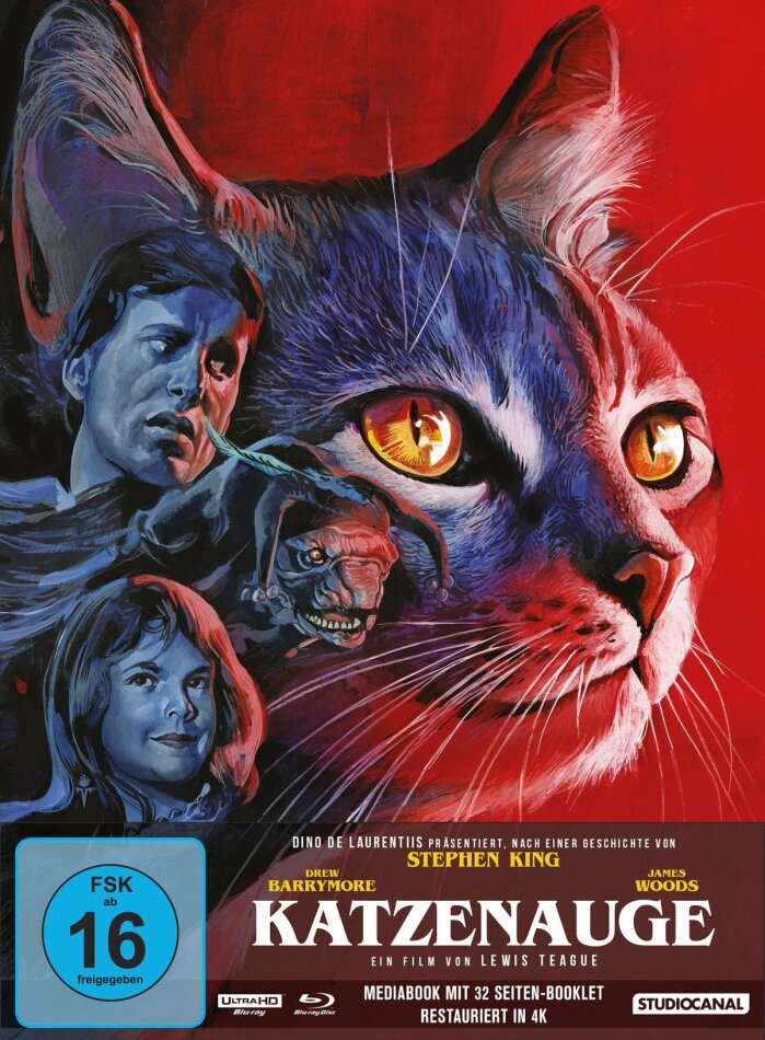 Katzenauge (1985) Limited Collector's Edition, Mediabook, Restored, 4K Ultra HD + Blu-ray