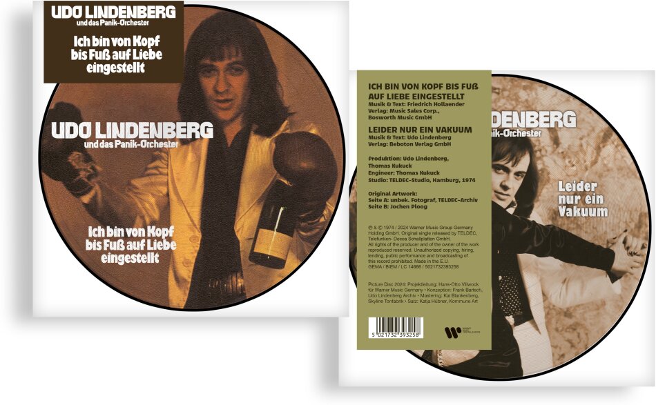 Udo Lindenberg - Ich bin von Kopf bis Fuß auf Liebe eingestellt 2024 Remaster, Picture Disc, 7" Single
