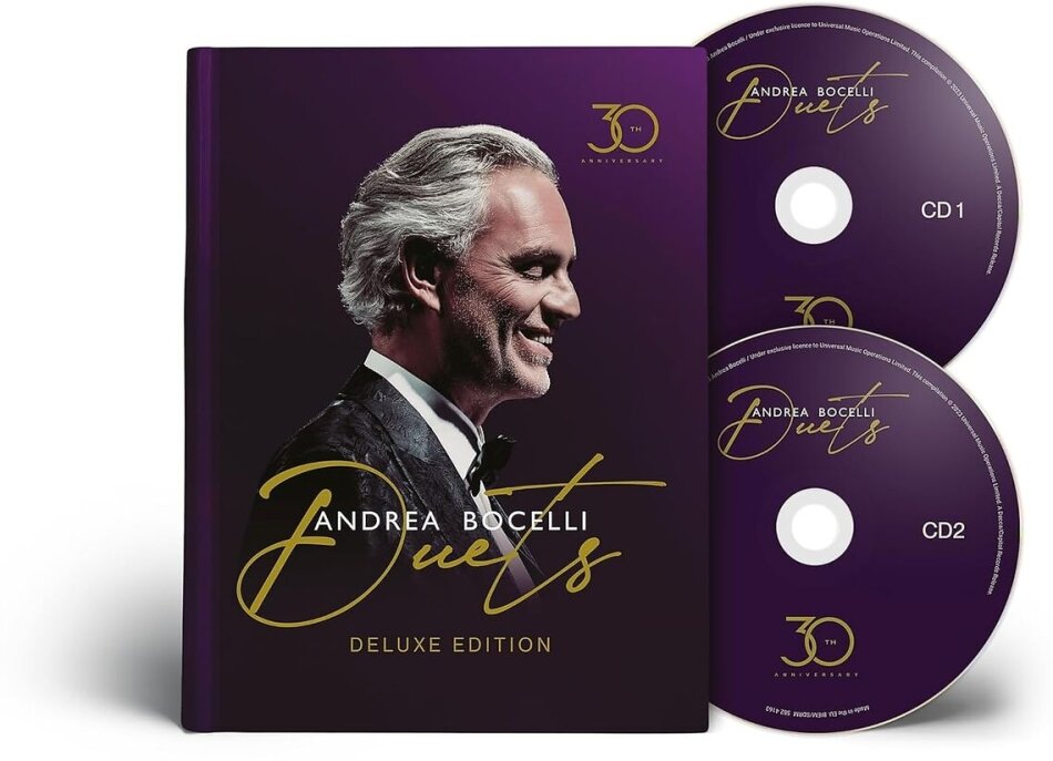 Andrea Bocelli - The Duets Deluxe Hardcover Book, 2 CDs
