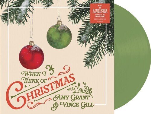Amy Grant & Vince Gill - When I Think Of Christmas Olive Colored Vinyl, LP