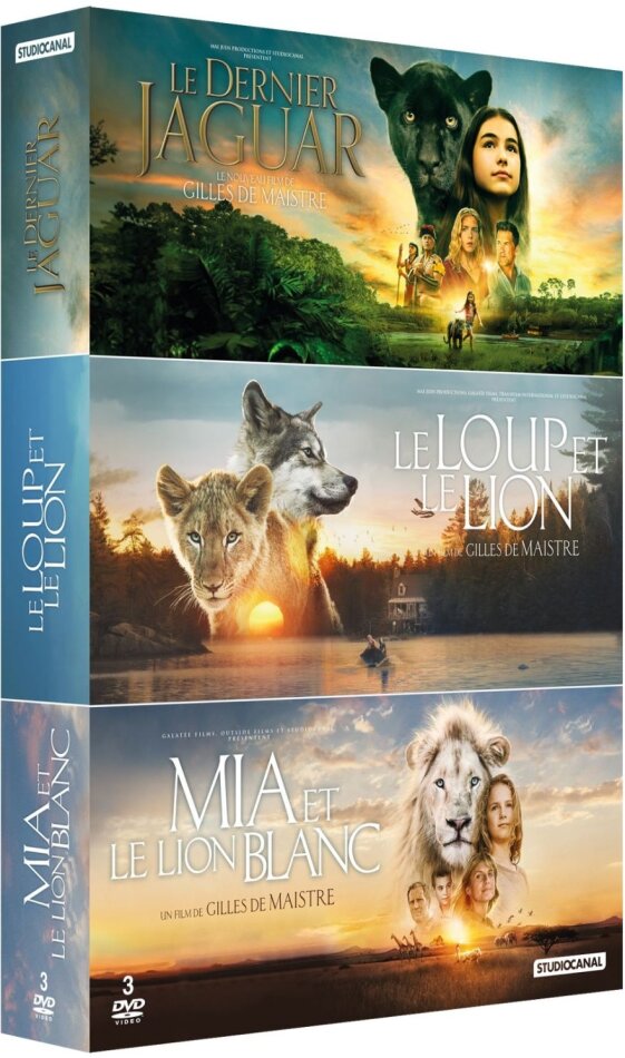 Le dernier jaguar (2024) / Le loup et le lion (2021) / Mia et le lion blanc (2018) 3 DVD