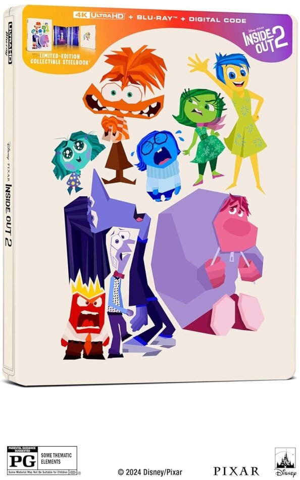 Inside Out 2 (2024) Limited Edition, Steelbook, 4K Ultra HD + Blu-ray