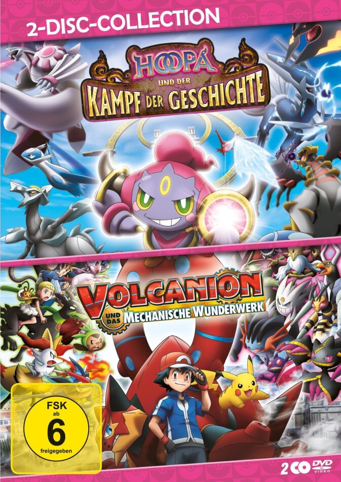 Pokémon: Hoopa und der Kampf der Geschichte (2015) / Pokémon: Volcanion und das mechanische Wunderwerk (2016) - 2-Disc-Collection 2 DVDs
