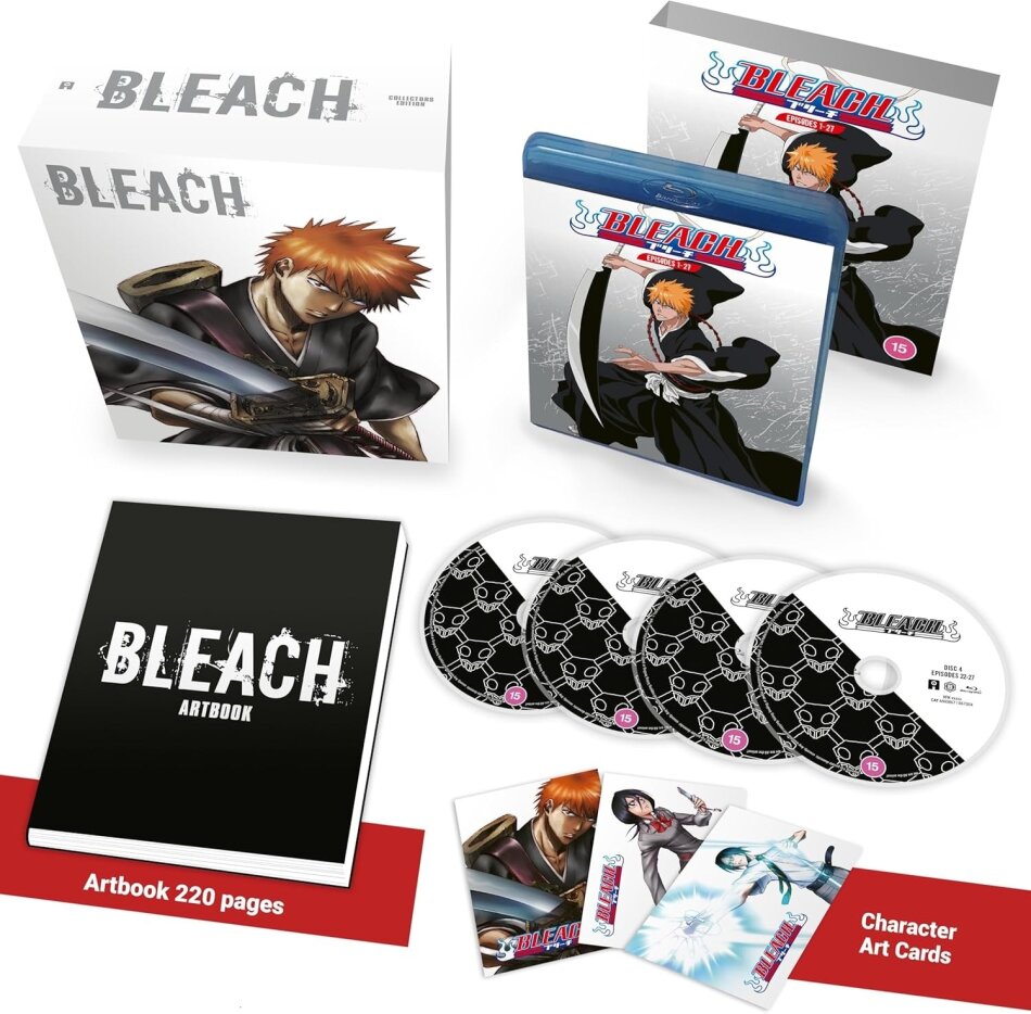 Bleach - Part 1: Episodes 01-27 + Sammelschuber, Collector's Edition Limitata, 4 Blu-ray