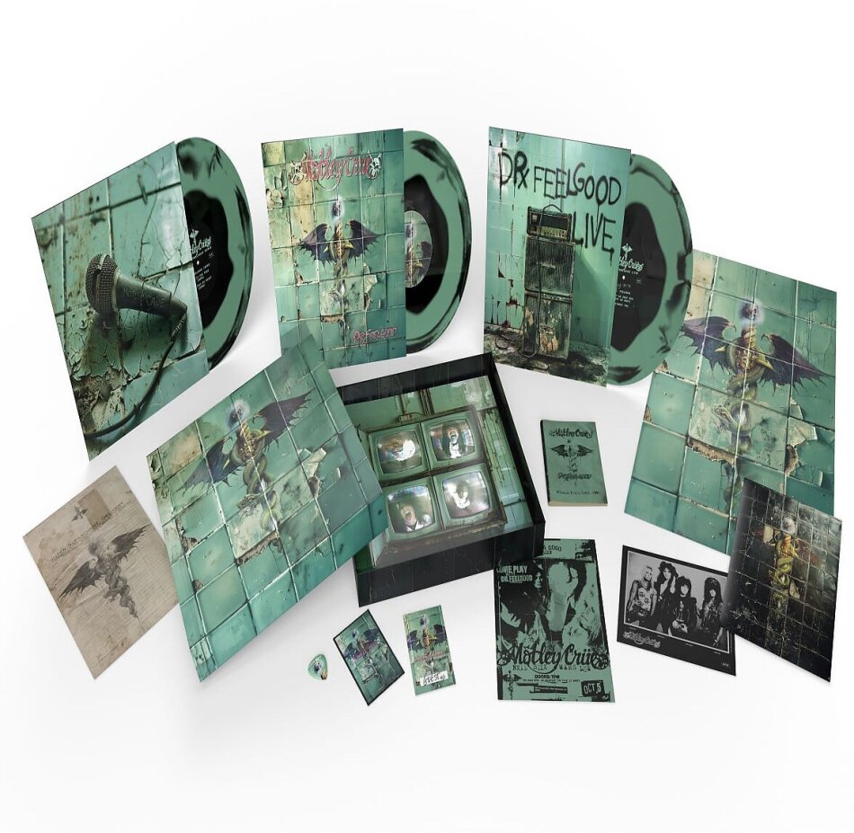 Mötley Crüe - Dr. Feelgood 2024 Reissue, Boxset, BMG Rights Management, 140 Gramm, 35th Anniversary Edition, Green/Black Vinyl, 3 LPs
