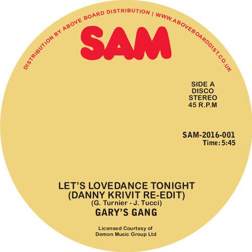 Gary's Gang - Let's Lovedance Tonight (Danny Krivit Re-Edit) 2024 Reissue, Sam Records, 12" Maxi
