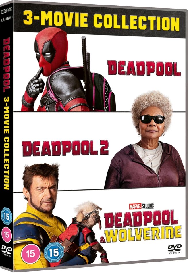 Deadpool: 3-Movie Collection - Deadpool (2016) / Deadpool 2 (2018) / Deadpool & Wolverine (2024) 3 DVD