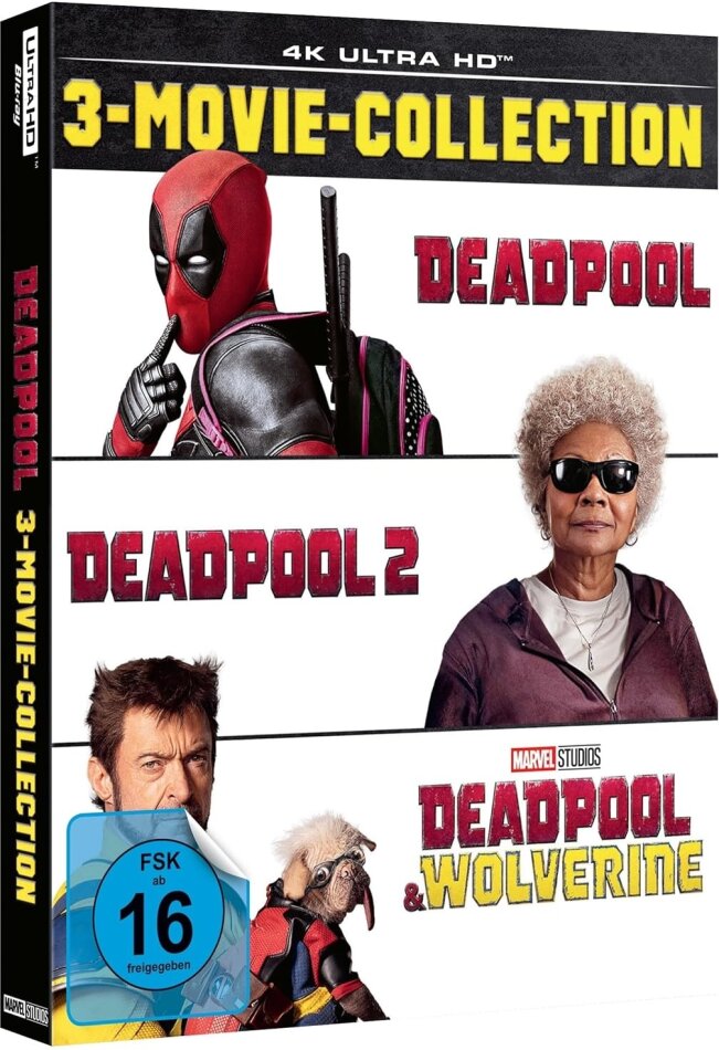 Deadpool: 3-Movie-Collection - Deadpool (2016) / Deadpool 2 (2018) / Deadpool & Wolverine (2024) 3 4K Ultra HDs