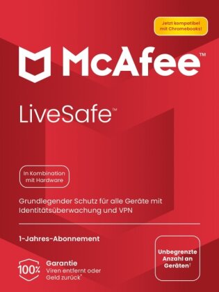 McAfee LiveSafe attached, unlimitiert, 1-Jahr - Win/Mac/Android/iOS (Code in a Box)