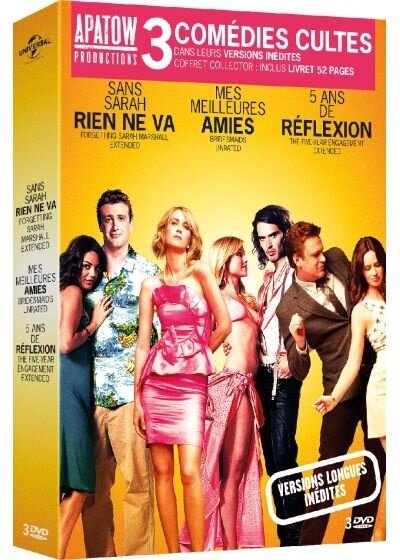 Apatow Productions - Sans Sarah, rien ne va ! (2008) / Mes meilleures amies (2011) / 5 ans de réflexion (2012) Version longue inédite, + Booklet, Édition Collector, 3 DVD
