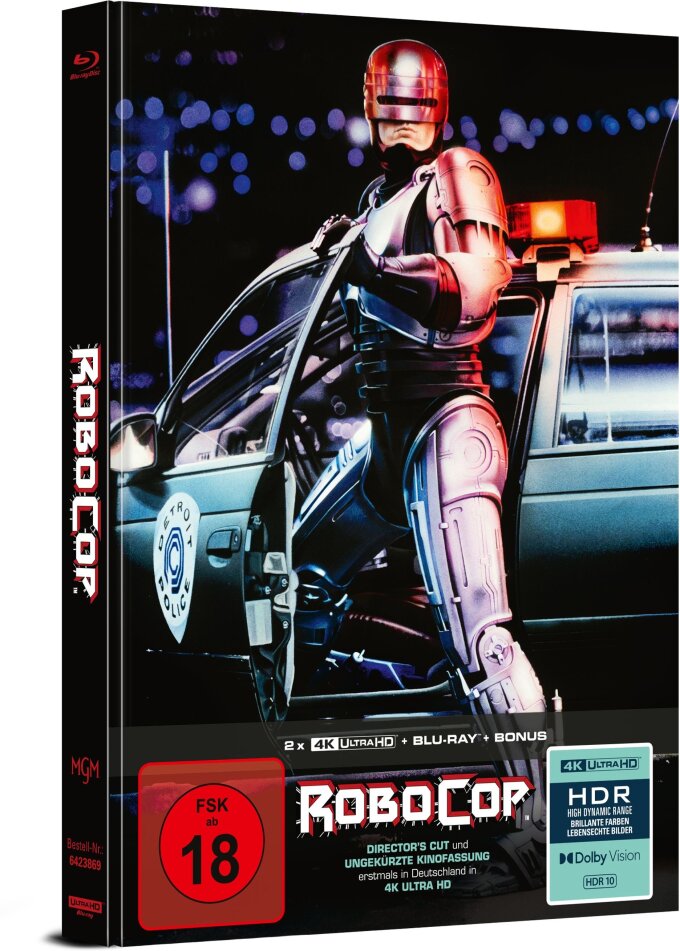 RoboCop (1987) Director's Cut, Cinema Version, Limited Collector's Edition, Mediabook, Uncut, 2 4K Ultra HDs + 2 Blu-rays