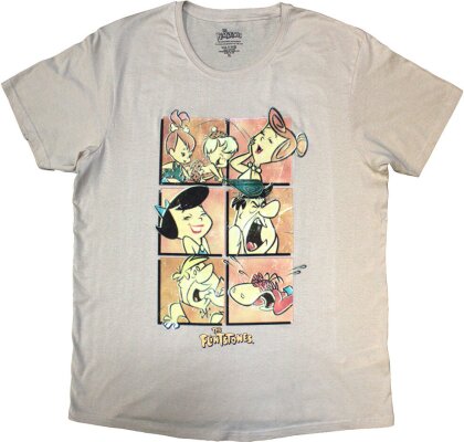 The Flintstones Unisex T-Shirt - Flintstones Grid (Sand)