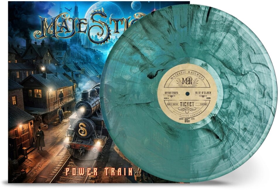 Majestica - Power Train Gatefold, Limited Edition, TURQUOISE/BLACK SMOKE VINYL, LP
