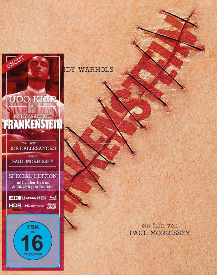 Andy Warhol's Frankenstein (1973) Cover B, Édition Collector Spéciale, Mediabook, Uncut, 4K Ultra HD + 2 Blu-ray