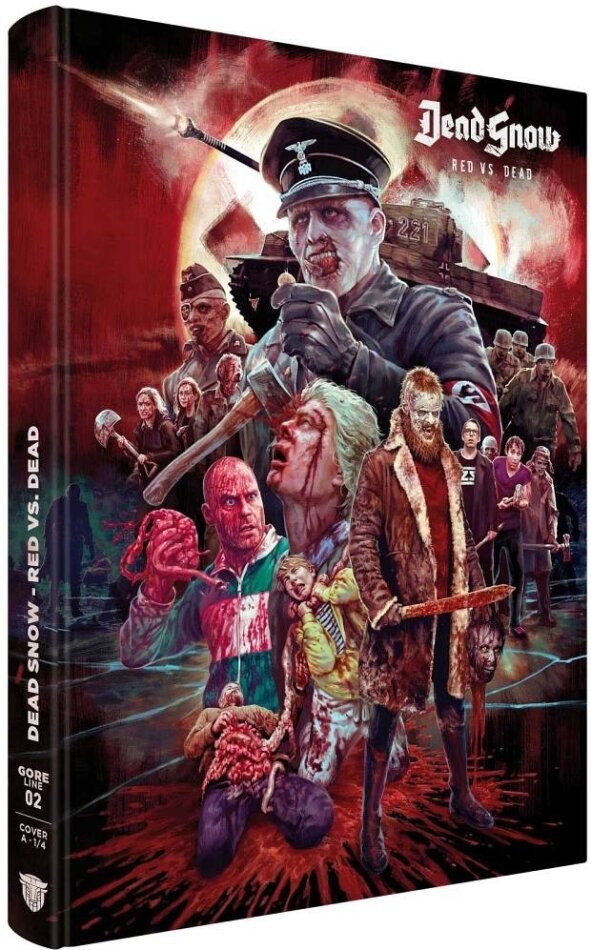 Dead Snow 2 - Red vs. Dead (2014) Cover A, Glanzlack, Édition Collector Limitée, Mediabook, Blu-ray + DVD