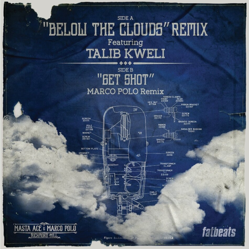 Masta Ace & Marco Polo - Below The Clouds (Remix)/Get Shot (Remix) 7" Single
