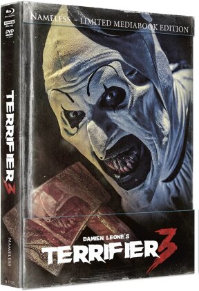 Terrifier 3 (2024) (Cover G, Wattiert, Limited Edition, Mediabook, 4K Ultra HD + Blu-ray + DVD)