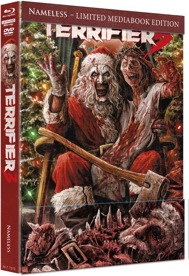 Terrifier 3 (2024) Cover B, Limited Edition, Mediabook, Uncut, 4K Ultra HD + Blu-ray + DVD