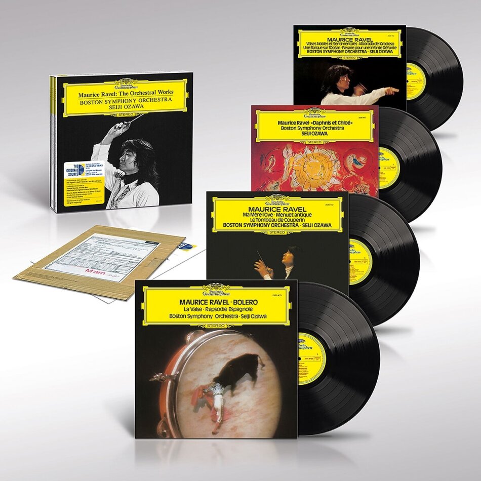 Seiji Ozawa, Boston Symphony Orchestra & Maurice Ravel (1875-1937) - The Orchestral Works The Original Source Series, Edizione Limitata, 4 LP