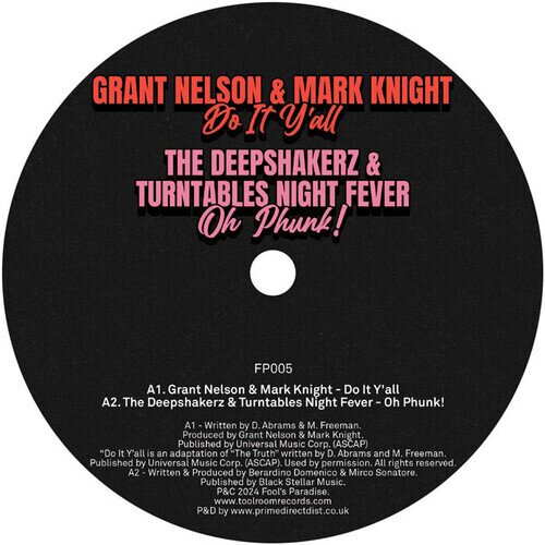 Grant Nelson, Mark Knight, The Deepshakerz & Turntables Night Fever - Fool's Paradise Sampler Vol . 4 12" Maxi