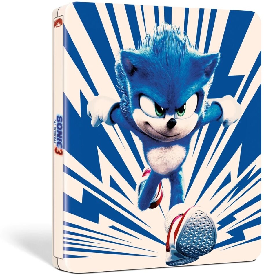 Sonic the Hedgehog 3 (2024) Blue Cover, Limited Edition, Steelbook, 4K Ultra HD + Blu-ray