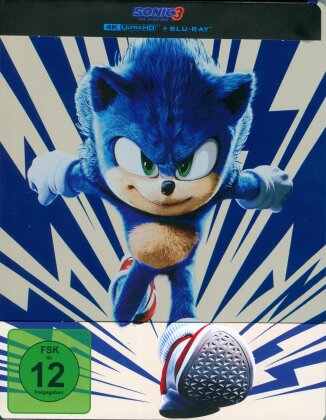 Sonic the Hedgehog 3 (2024) (Blue Cover, Limited Edition, Steelbook, 4K Ultra HD + Blu-ray)