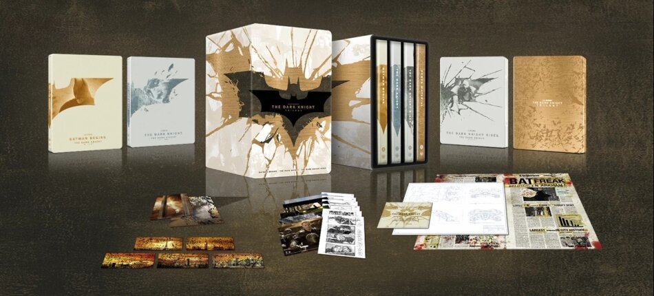 The Dark Knight Trilogy - Batman Begins (2005) / The Dark Knight (2008) / The Dark Knight Rises (2012) 20th Anniversary Edition, Limited Edition, Steelbook, 3 4K Ultra HDs + 3 Blu-rays
