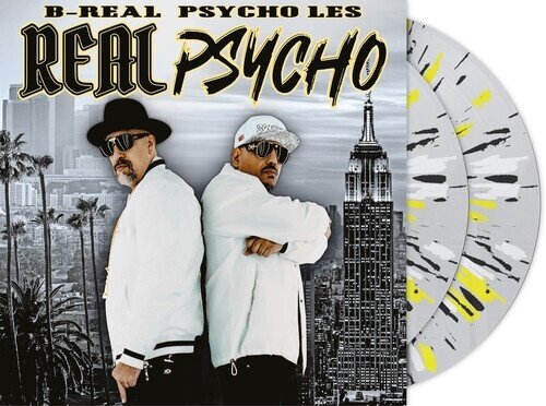 B-Real (Cypress Hill) & Psycho Les (Beatnuts) - Real Psycho Gatefold, Limited Edition, Clear with Black, Yellow & White Splatter Vinyl, 2 LPs