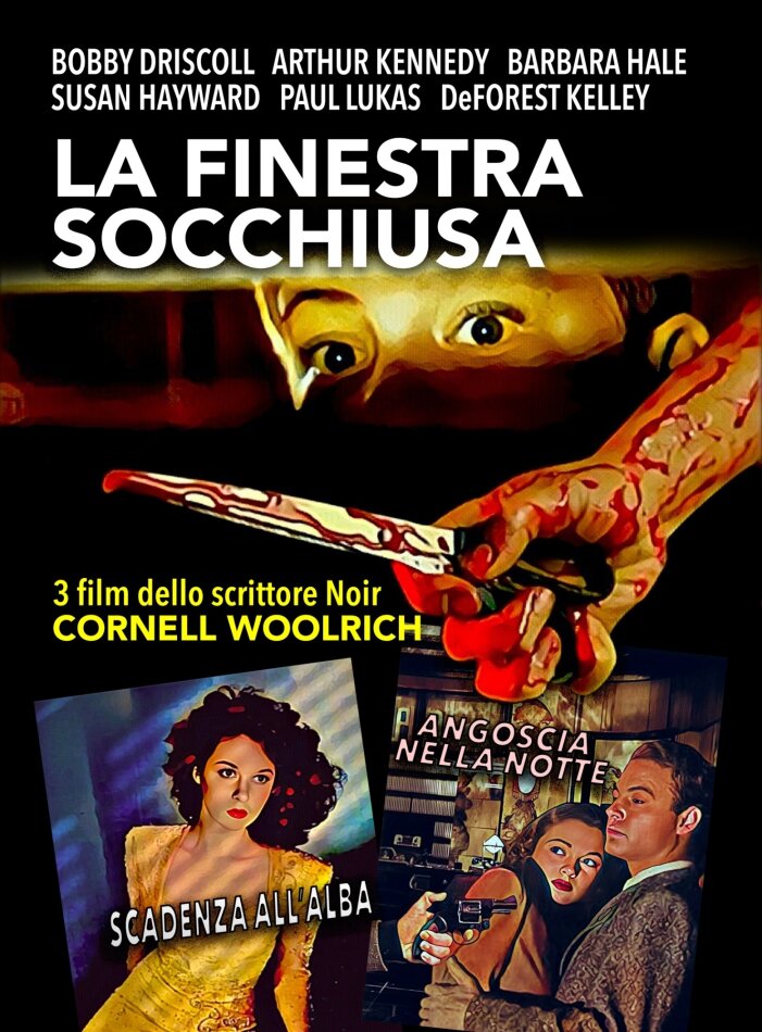 La finestra socchiusa (1949) / Scadenza all'alba (1946) / Angoscia nella notte (1946) - 3 film dello scrittore Noir Cornell Woolrich b/w