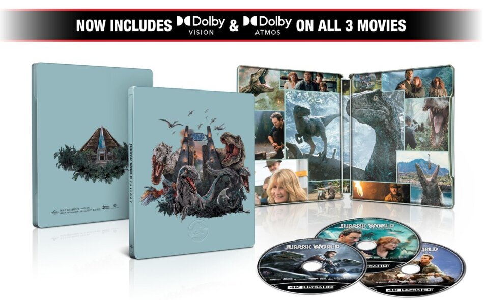 Jurassic World 1-3 - Trilogy Limited Edition, Steelbook, 3 4K Ultra HDs