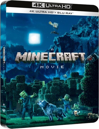 A Minecraft Movie (2025) "Night Scene" Cover, Edizione Limitata, Steelbook, 4K Ultra HD + Blu-ray