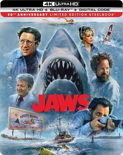 Jaws (1975) Edizione 50° Anniversario, Edizione Limitata, Steelbook, 4K Ultra HD + Blu-ray