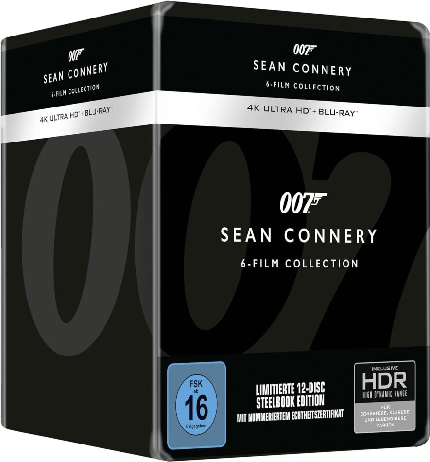 Sean Connery 6-Film Collection - 007 - James Bond Limited Edition, Steelbook, 6 4K Ultra HDs + 6 Blu-rays