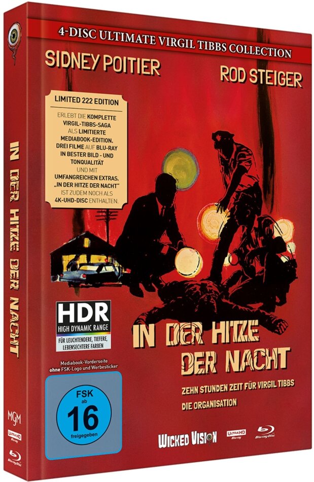 In der Hitze der Nacht (1967) Cover A, Ultimate Virgil Tibbs Collection, Édition Limitée, Mediabook, 4K Ultra HD + 3 Blu-ray