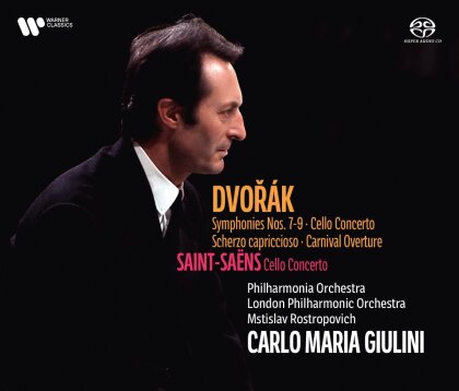 Antonin Dvor&aacute;k (1841-1904), Camille Saint-Sa&euml;ns (1835-1921), Carlo Maria Giulini, Mstislav Rostropovich, &hellip; - Symphonies 7-9, Scherzo Capriccioso, Cello Concerto (4 Hybrid SACDs)