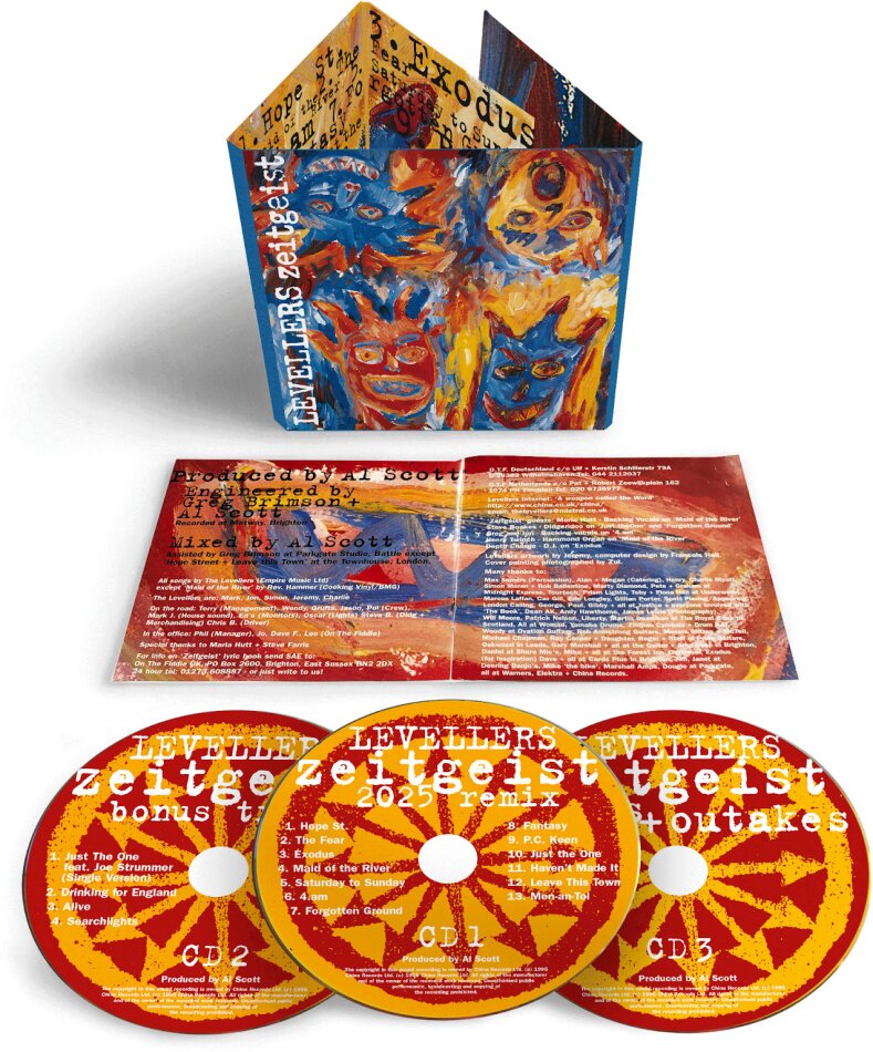 The Levellers - Zeitgeist 2025 Reissue, Warner Music, 30th Anniversary Edition, Limited Edition, 3 CDs