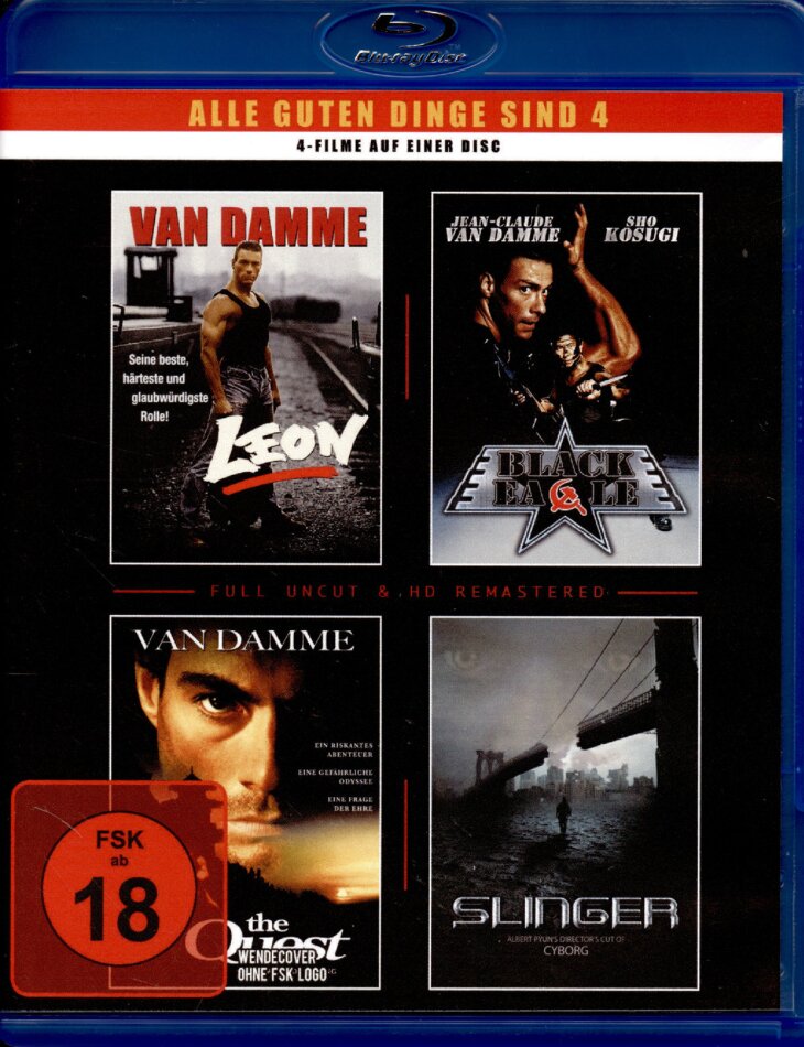 Leon / Black Eagle / The Quest / Slinger - Van Damme - 4 Filme Remastered, Uncut