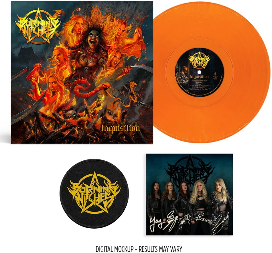 Burning Witches - Inquisition CH Exclusive, + Handsignierte Autogrammkarte, + Patch, Gatefold, Édition Limitée, Orange Vinyl, LP