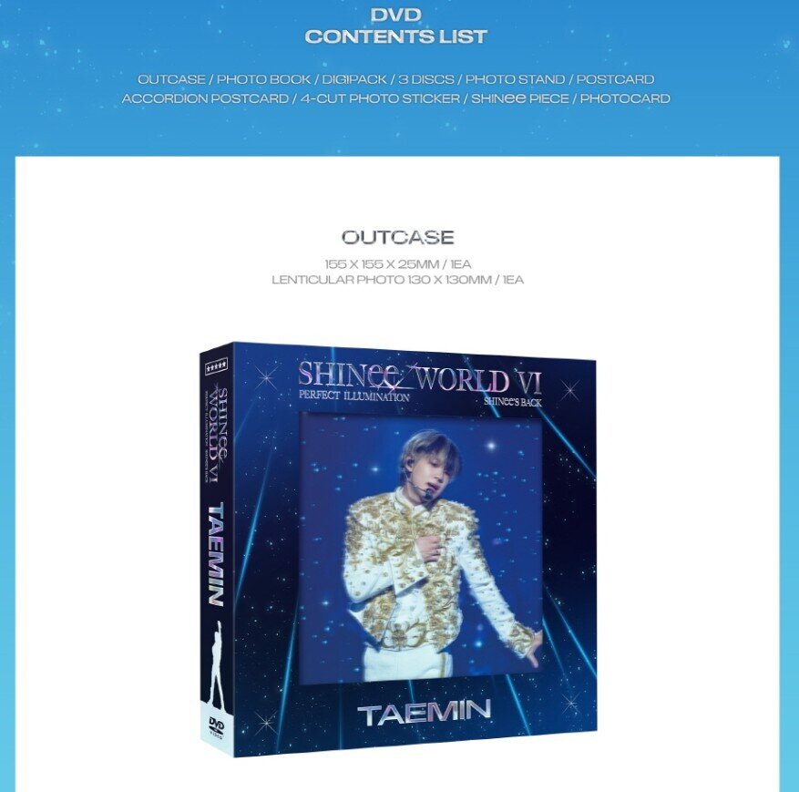 Shinee (K-Pop) - World VI - Perfect Illumination: Shinee's Back TAEMIN Version, 3 DVDs